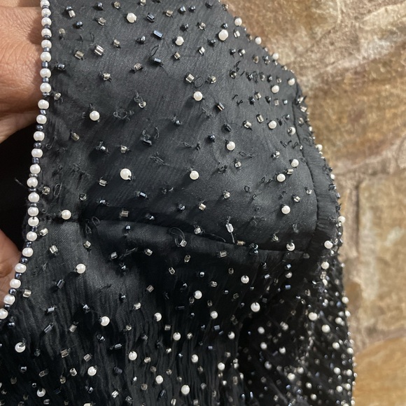 Beaded Drama Black Beaded Long Sleeve Top - Picture 7 of 8